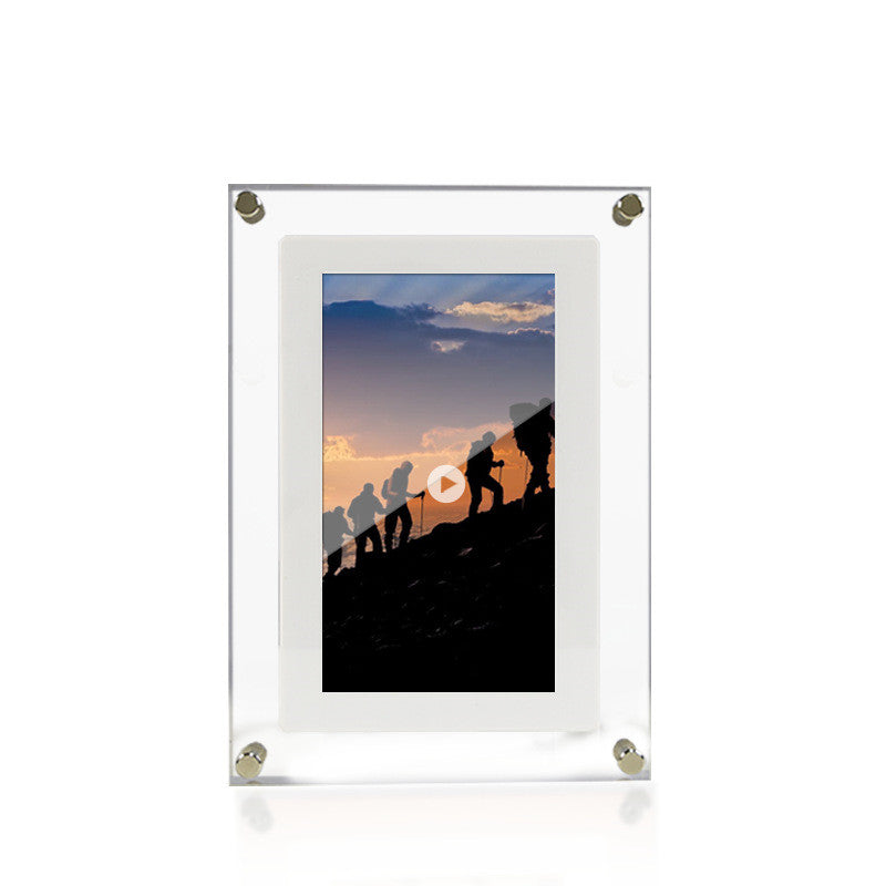 Home Office Digital Acrylic Picture Frame Video Player Digital Photo Frame Vertical Display With 1GB And Battery Type C