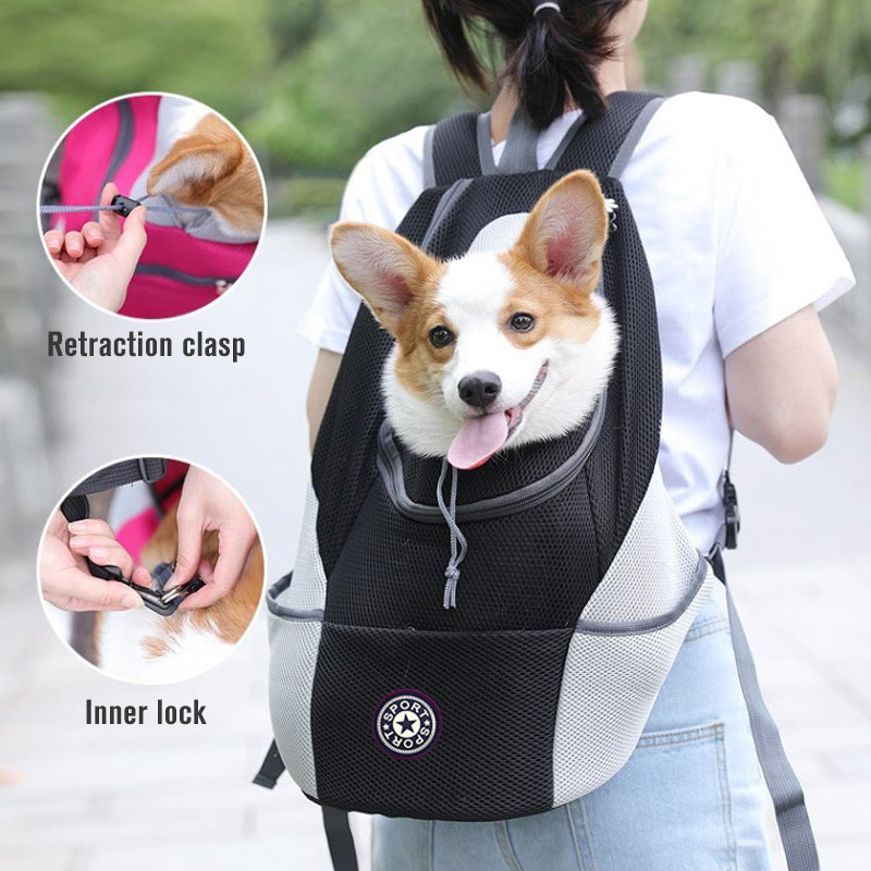 Pet Dog Carrier for Dogs Backpack Double Shoulder Travel Outdoor Carrier Bag Mesh