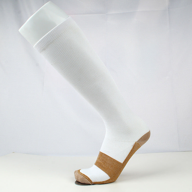 Copper fiber long tube compression socks