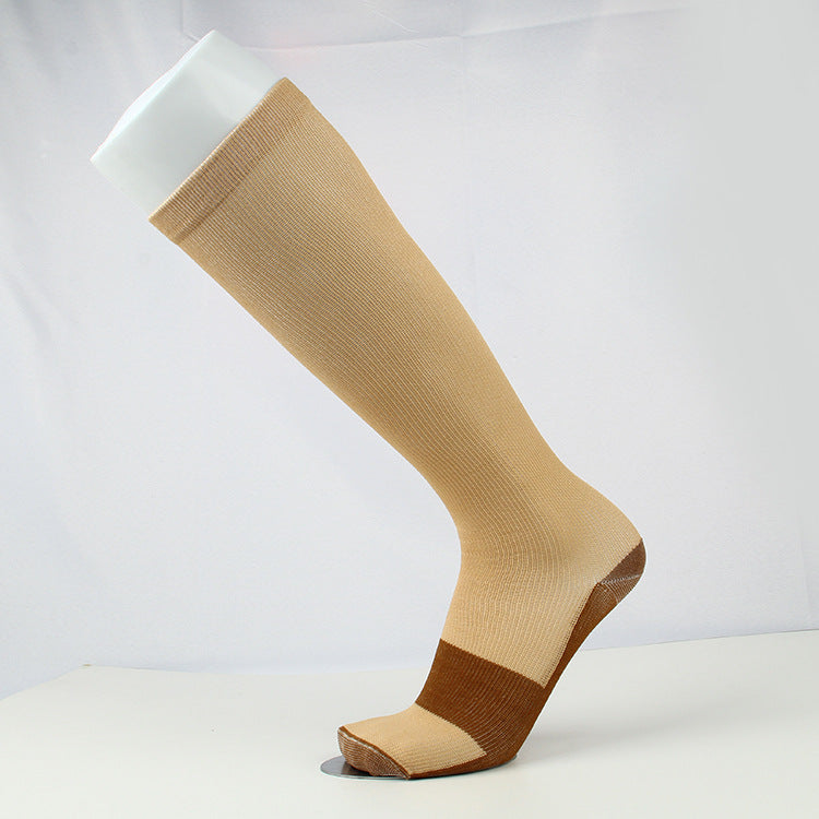 Copper fiber long tube compression socks