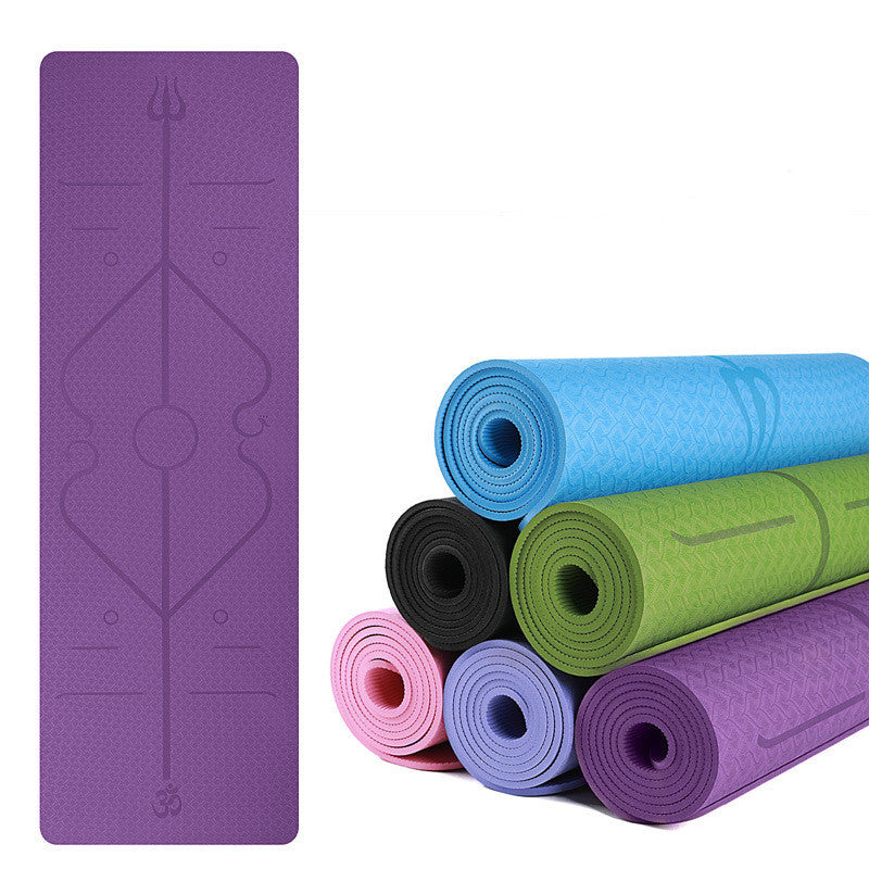 Fitness Mat Two-Color 6Mm Posture Line Exercise Mat