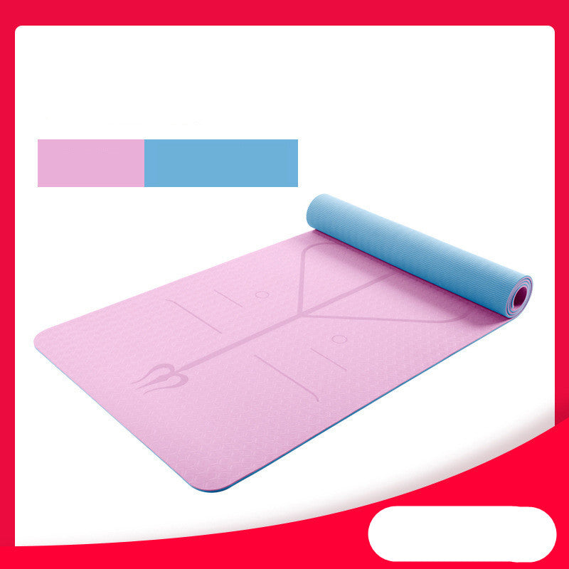 Fitness Mat Two-Color 6Mm Posture Line Exercise Mat