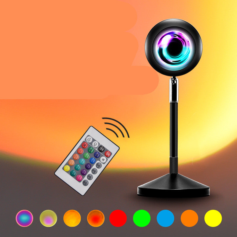 Home Office Decor Rainbow Sunset Projector Ambience Lamp with Remote Control for Home, Coffee Shop Ambience & Wall Decor