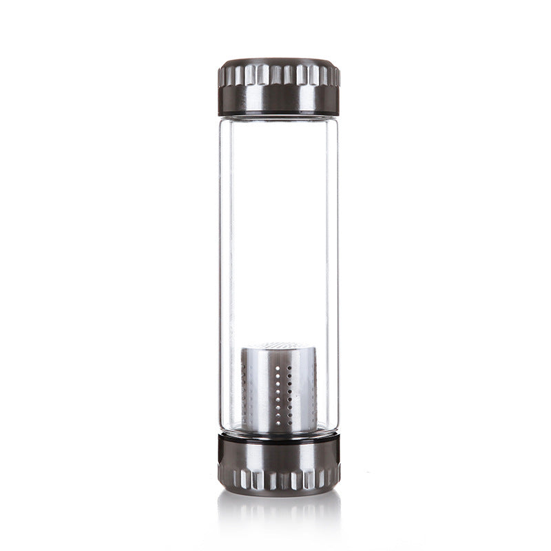 Brew HealthSmart Stainless Steel Tea Infuser with filter with Double Wall Glass Sport Water Tumbler