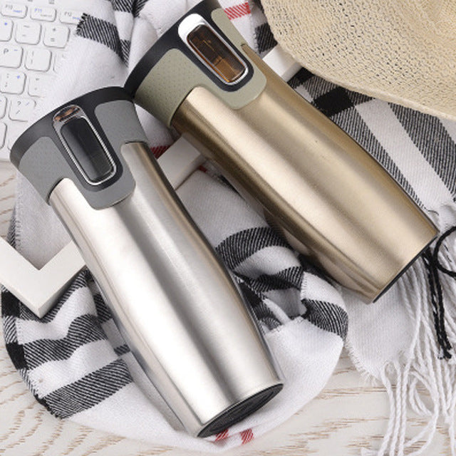 Authentic HealthSmart Vacuum Insulated Stainless Steel Thermal Tea Mug Water Flask Bottle