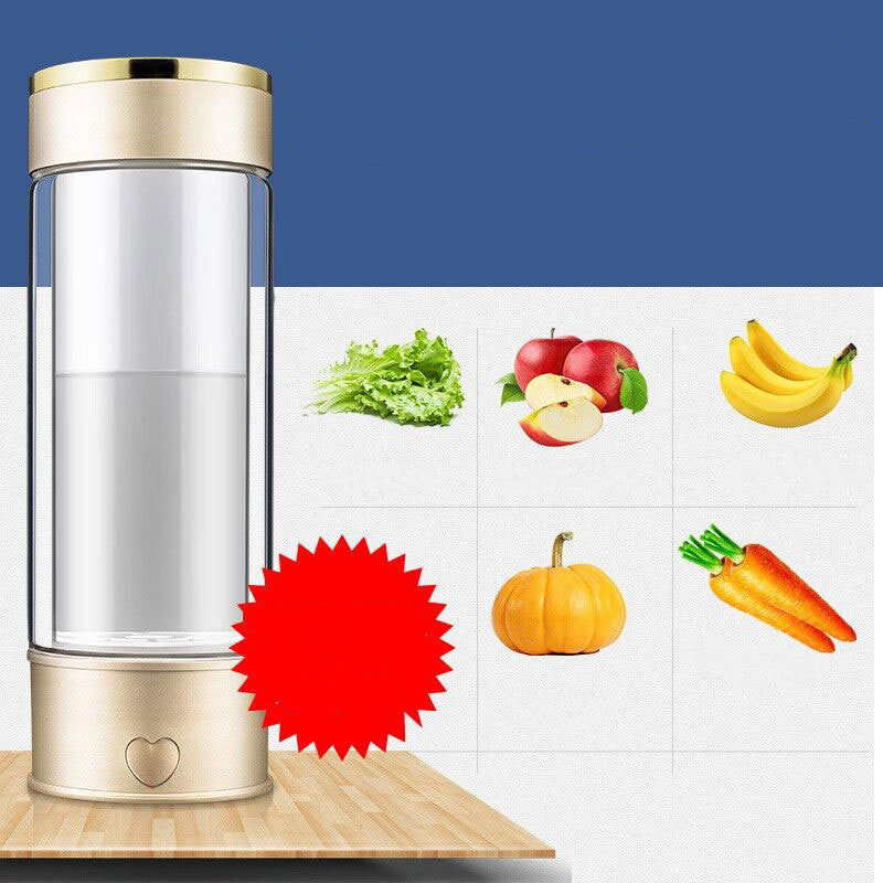 Alkaline Pure Hydrogen-Rich Water Generator Cup Filter 450ml Portable Bottle Ionizer