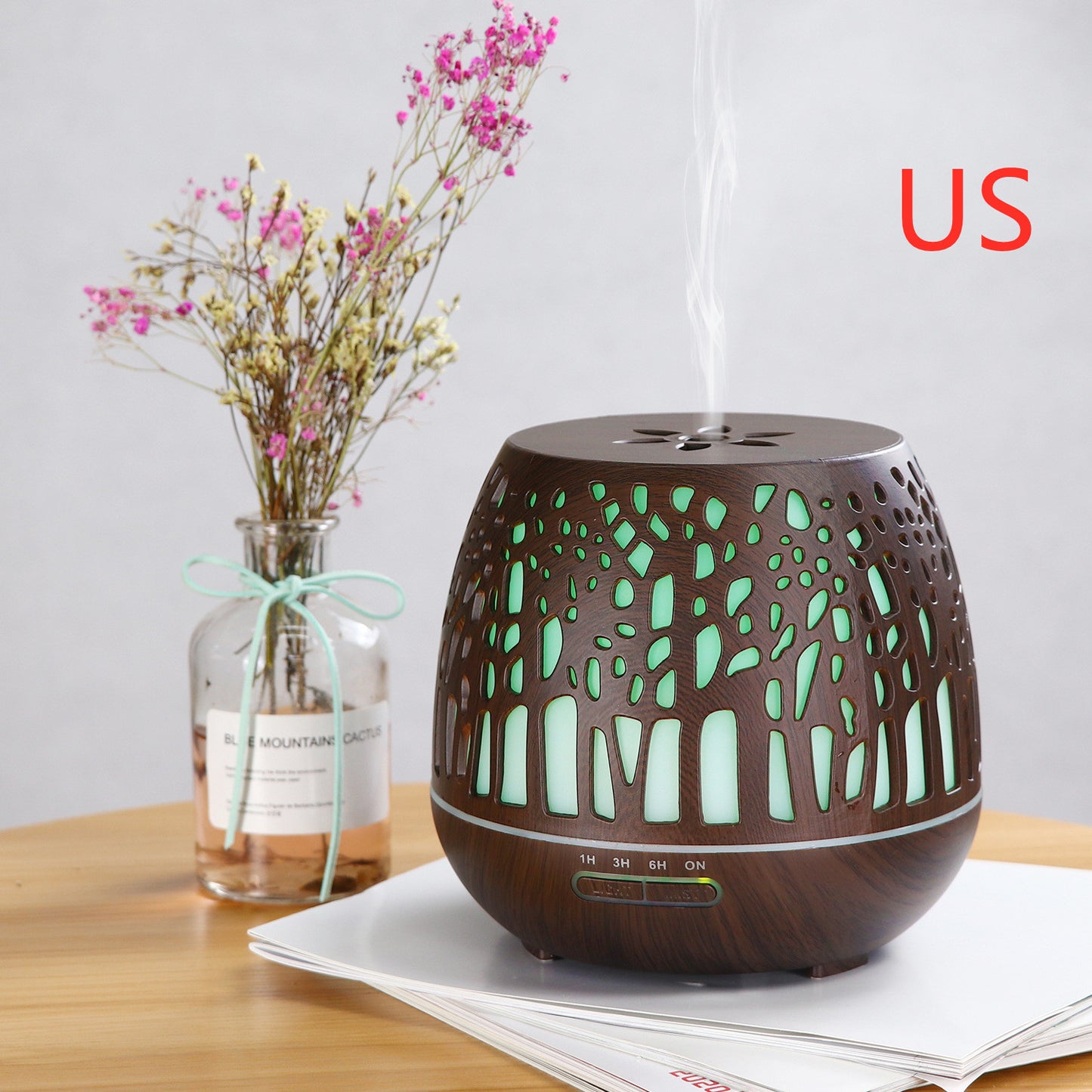 Home Aromatherapy Essential oil Diffuser Hollow Colorful Ultrasonic Humidifier