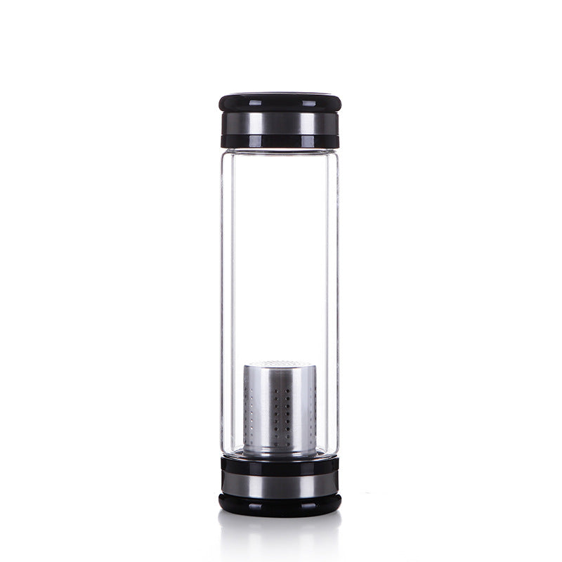 Brew HealthSmart Stainless Steel Tea Infuser with filter with Double Wall Glass Sport Water Tumbler