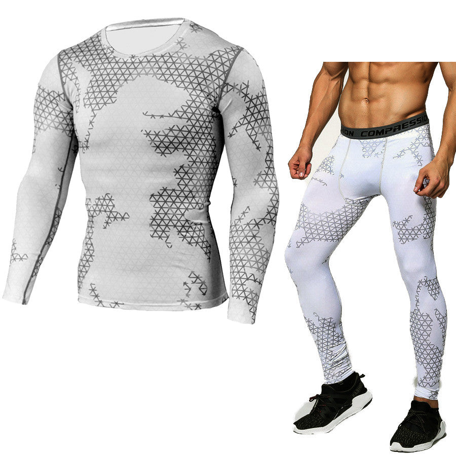 Men Camouflage Long Sleeve Compression Fitness Workout Bodysuit for Men