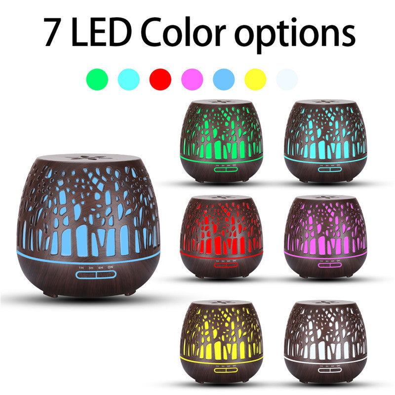 Home Aromatherapy Essential oil Diffuser Hollow Colorful Ultrasonic Humidifier