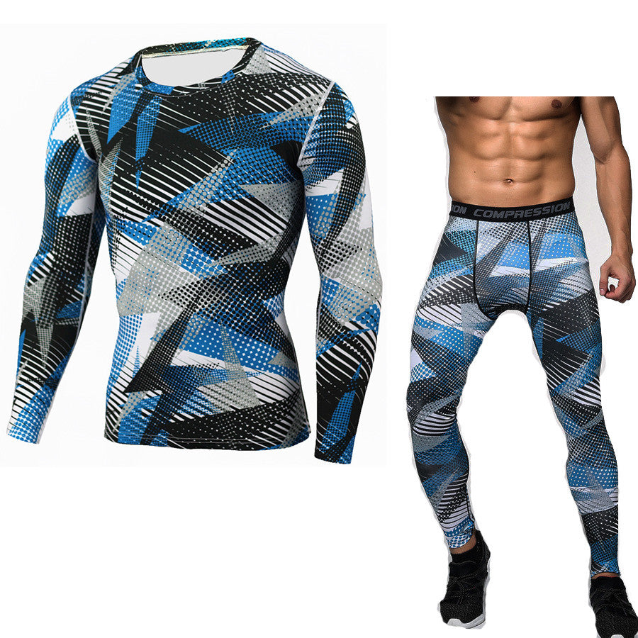 Men Camouflage Long Sleeve Compression Fitness Workout Bodysuit for Men