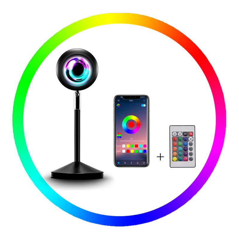 Home Office Decor Rainbow Sunset Projector Ambience Lamp with Remote Control for Home, Coffee Shop Ambience & Wall Decor