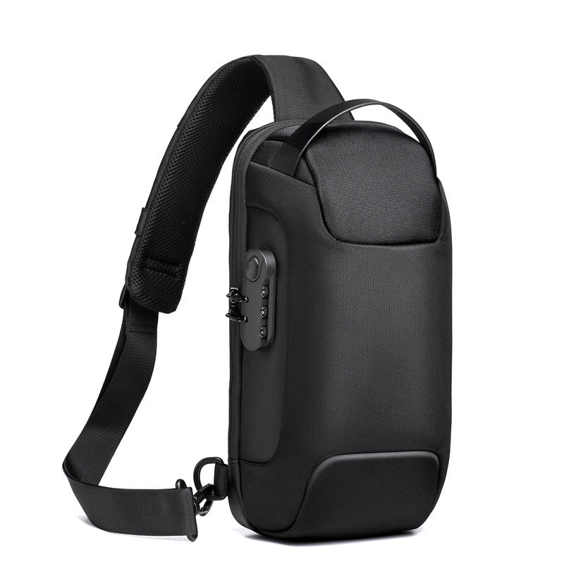 Men's Waterproof USB Anti-Theft Oxford Crossbody Shoulder Sling Bag Multifunction Travel Pack