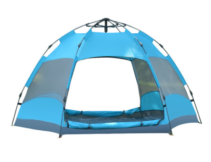 Camping Automatic Hexagonal Multi-Person Durable Double-Layer Camping Tent