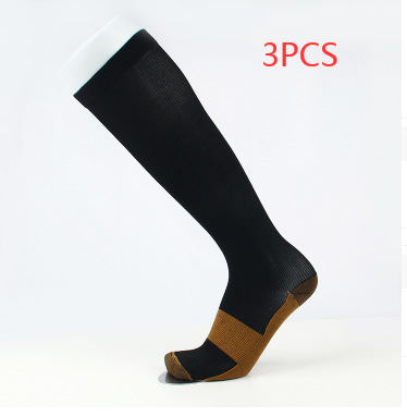 Copper fiber long tube compression socks