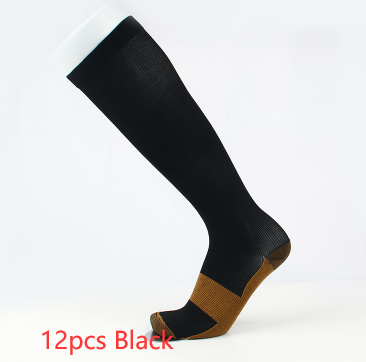 Copper fiber long tube compression socks